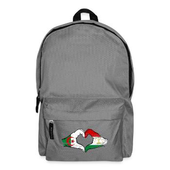 Mains du drapeau du Tadjikistan Algérie en forme de cœur utilisées - Sac à dos - gris éléphant - Devant