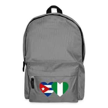 Cuba Nigeria Flag Heart Flag - Backpack - elephant grey - Front