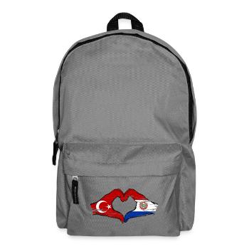 Türkei_Paraguay_Flagge_Hände_Herzform_used - Rucksack - Mittelgrau - Vorne