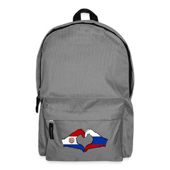 Paraguay Russland Flagge Herzform - Rucksack - Mittelgrau - Vorne