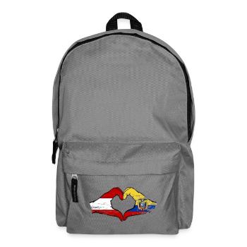 Austria Ecuador flag heart used - Backpack - elephant grey - Front
