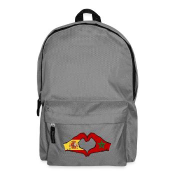 Spain Morocco Flag Hands - Backpack - elephant grey - Front