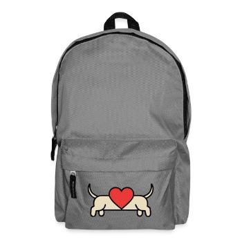 Dackel Herz Liebe Hundemama - Rucksack - Mittelgrau - Vorne