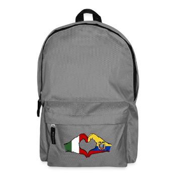 Cœur du drapeau de l’Italie de l’Équateur - Sac à dos - gris éléphant - Devant