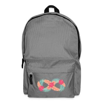 Tropischer Hibiskus-Kreis - Rucksack - Mittelgrau - Vorne
