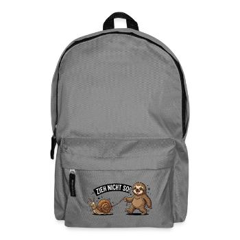Zieh Nicht So Sloth Snail Funny German Animal  - Rucksack - Mittelgrau - Vorne