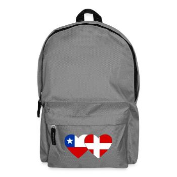 Chile Dänemark Flagge Herz - Rucksack - Mittelgrau - Vorne