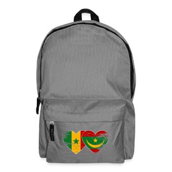 Senegal_Mauretanien_Flagge_Herz_used - Rucksack - Mittelgrau - Vorne