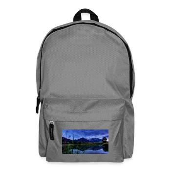 Nachtblick am Bergsee Blau - Rucksack - Mittelgrau - Vorne