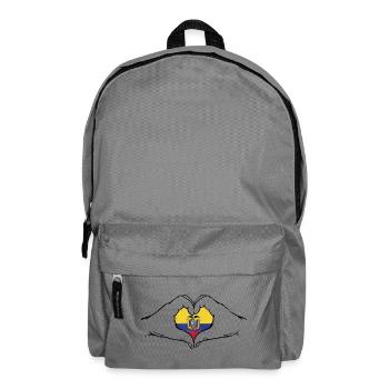Ecuador Flagge Hände Herzform used - Rucksack - Mittelgrau - Vorne
