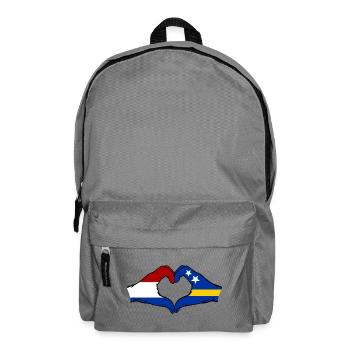 Holland Curacao flag hands heart shape used - Backpack - elephant grey - Front
