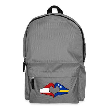 Österreich_Curaçao_Flagge_Haende_Herzform - Backpack - elephant grey - Front