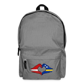 Latvia Curacao flag hands heart shape used - Backpack - elephant grey - Front