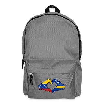 Venezuela Curacao flag hands heart shape used - Backpack - elephant grey - Front