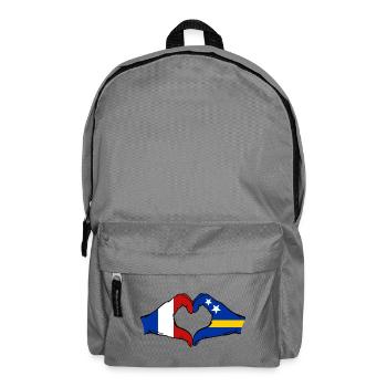 Drapeau de France Curaçao Mains en forme de cœur - Sac à dos - gris éléphant - Devant