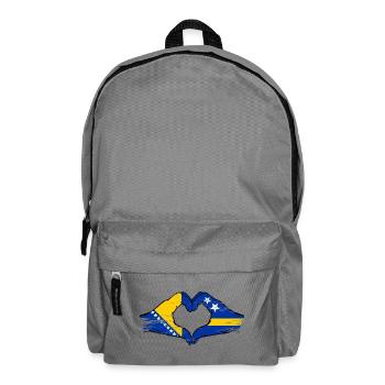 Bosnia Curacao flag hands heart shape used - Backpack - elephant grey - Front