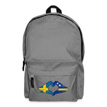 Schweden Curacao Flagge Hände Herzform - Rucksack - Mittelgrau - Vorne