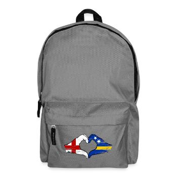 England Curacao flag hands heart shape used - Backpack - elephant grey - Front