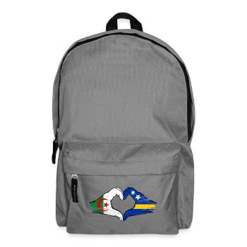 Algeria Curacao flag hands heart shape used - Backpack - elephant grey - Front