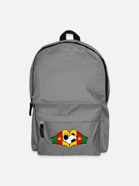 Kamerun Flagge Hände Herzform - Rucksack - Mittelgrau