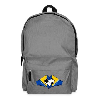 Bosnische Flagge Fußballherz - Rucksack - Mittelgrau - Vorne