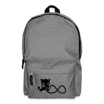 Fitness Katze mit Battle Rope Motiv - Rucksack - Mittelgrau - Vorne