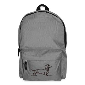 Chemise minimaliste teckel en une ligne avec un teckel - Sac à dos - gris éléphant - Devant