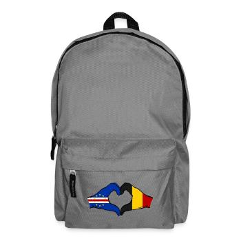 Kap Verde Belgien Flagge Hände Herzform  - Rucksack - Mittelgrau - Vorne