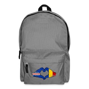 Kap Verde Rumänien Flagge Hände Herzform used - Rucksack - Mittelgrau - Vorne