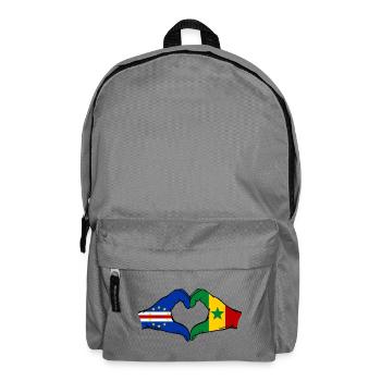 Kap Verde Senegal Flagge Hände Herzform - Rucksack - Mittelgrau - Vorne