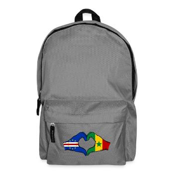 Cape Verde Senegal Flag Hands Heart Shape - Backpack - elephant grey - Front
