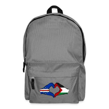 Kap Verde Palaestina Flagge Hände Herzform - Rucksack - Mittelgrau - Vorne