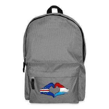Kap Verde Luxemburg Flagge Hände Herzform used - Rucksack - Mittelgrau - Vorne