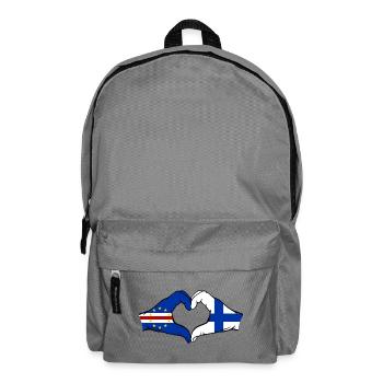 Kap Verde Finnland Flagge Hände Herzform - Rucksack - Mittelgrau - Vorne