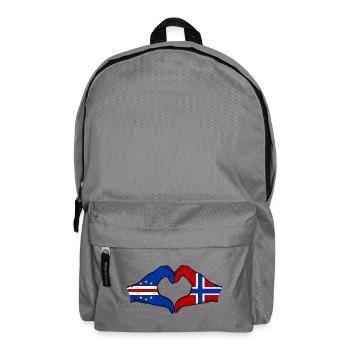 Kap Verde Norwegen Flagge Hände Herzform - Rucksack - Mittelgrau - Vorne