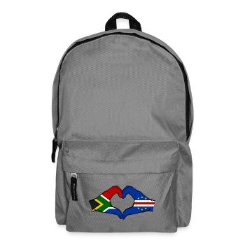 Kap Verde Südafrika Flagge Hände Herzform - Rucksack - Mittelgrau - Vorne