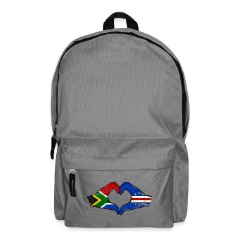 Kap Verde Südafrika Flagge Hände Herzform used - Rucksack - Mittelgrau - Vorne