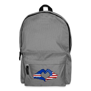 Kap Verde USA Flagge Hände Herzform  - Rucksack - Mittelgrau - Vorne