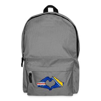 Kap Verde Bosnien Flagge Hände Herzform used - Rucksack - Mittelgrau - Vorne