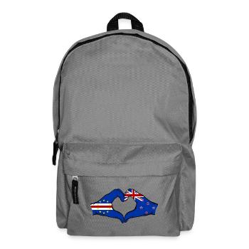 Cape Verde New Zealand Flag Hands Heart Shape - Backpack - elephant grey - Front