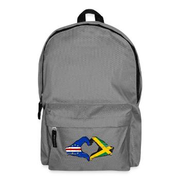 Cape Verde Jamaica flag hands heart shape used - Backpack - elephant grey - Front