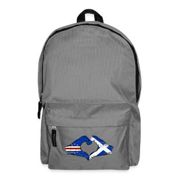 Cape Verde Scotland flag hands heart shape used - Backpack - elephant grey - Front