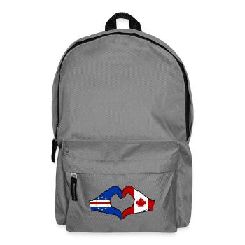 Kap Verde Kanada Flagge Hände Herzform - Rucksack - Mittelgrau - Vorne