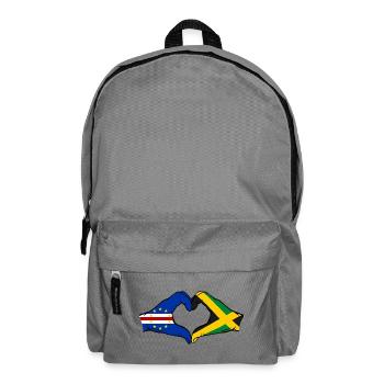Cape Verde Jamaica Flag Hands Heart Shape - Backpack - elephant grey - Front
