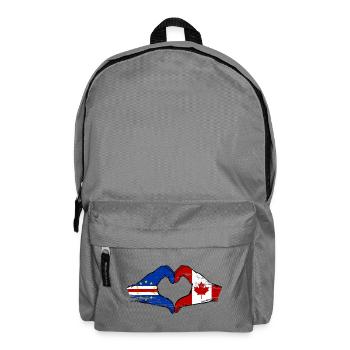 Kap Verde Kanada Flagge Hände Herzform used - Rucksack - Mittelgrau - Vorne