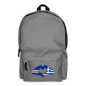 Kap Verde Griechenland Flagge Hände Herzform  - Rucksack - Mittelgrau - Vorne