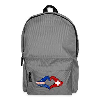 Kap Verde Schweiz Flagge Hände Herzform used - Rucksack - Mittelgrau - Vorne