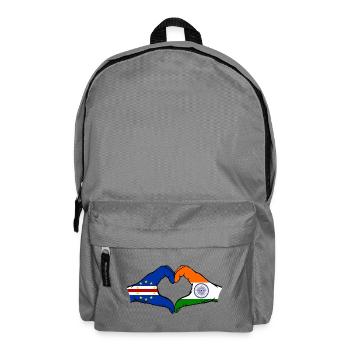 Cape Verde India Flag Hands Heart Shape - Backpack - elephant grey - Front