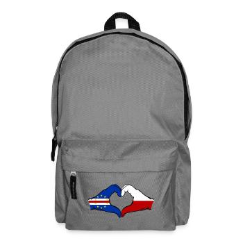 Kap Verde Polen Flagge Hände Herzform - Rucksack - Mittelgrau - Vorne