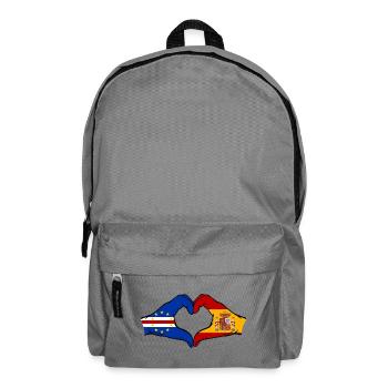 Cape Verde Spain Flag Hands Heart Shape - Backpack - elephant grey - Front